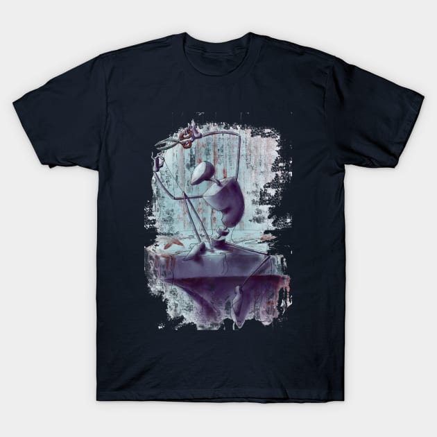 Creepy Puppet Cutting Strings T-Shirt by SuspendedDreams